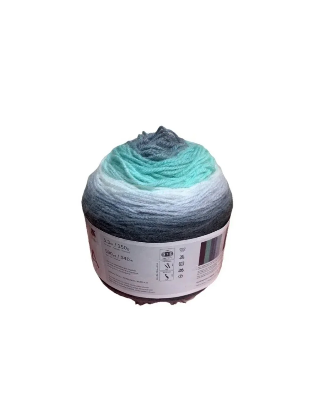 2 New Skeins Lion Mandala Genie 5.3 Oz 590 Yards Aqua Teal Gray Yarn